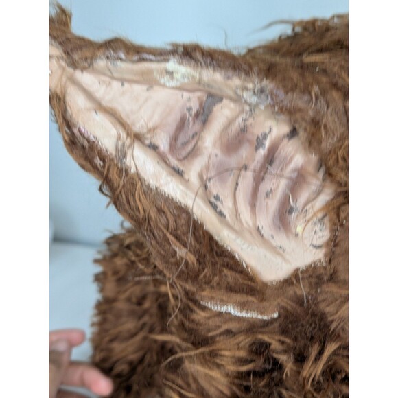 Halloween Wolfgang Wolf Face Mask Adult with Furry Brown Fur Rubber - Picture 9 of 10